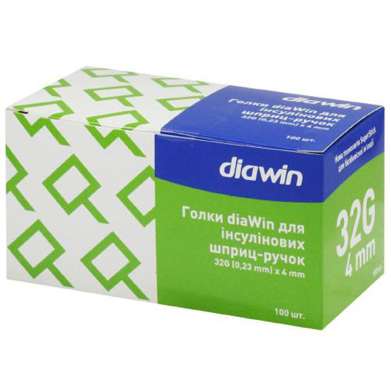 Світлина Голка diaWin для інсулінових шриц-ручок 32 G (0.23 мм) х 4 мм №100